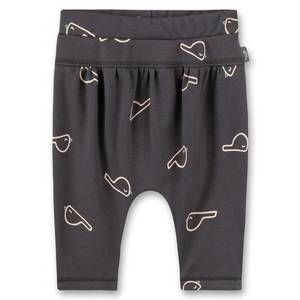 NEW SANETTA baby's bird print pants in anthracite